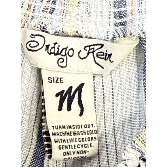 Indigo Rein Womens Striped Cropped Pants With Smocked Waistband Multicolor Sz M - Picture 5 of 8
